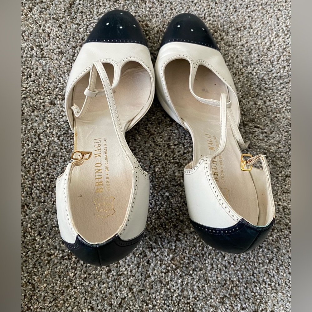 Bruno Magli Authentic Leather made in Italy heels are a size 39.5